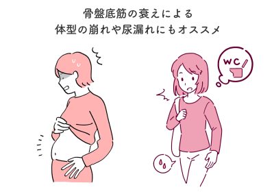 骨盤底筋の衰えによる体型の崩れや尿漏れにもオススメです！